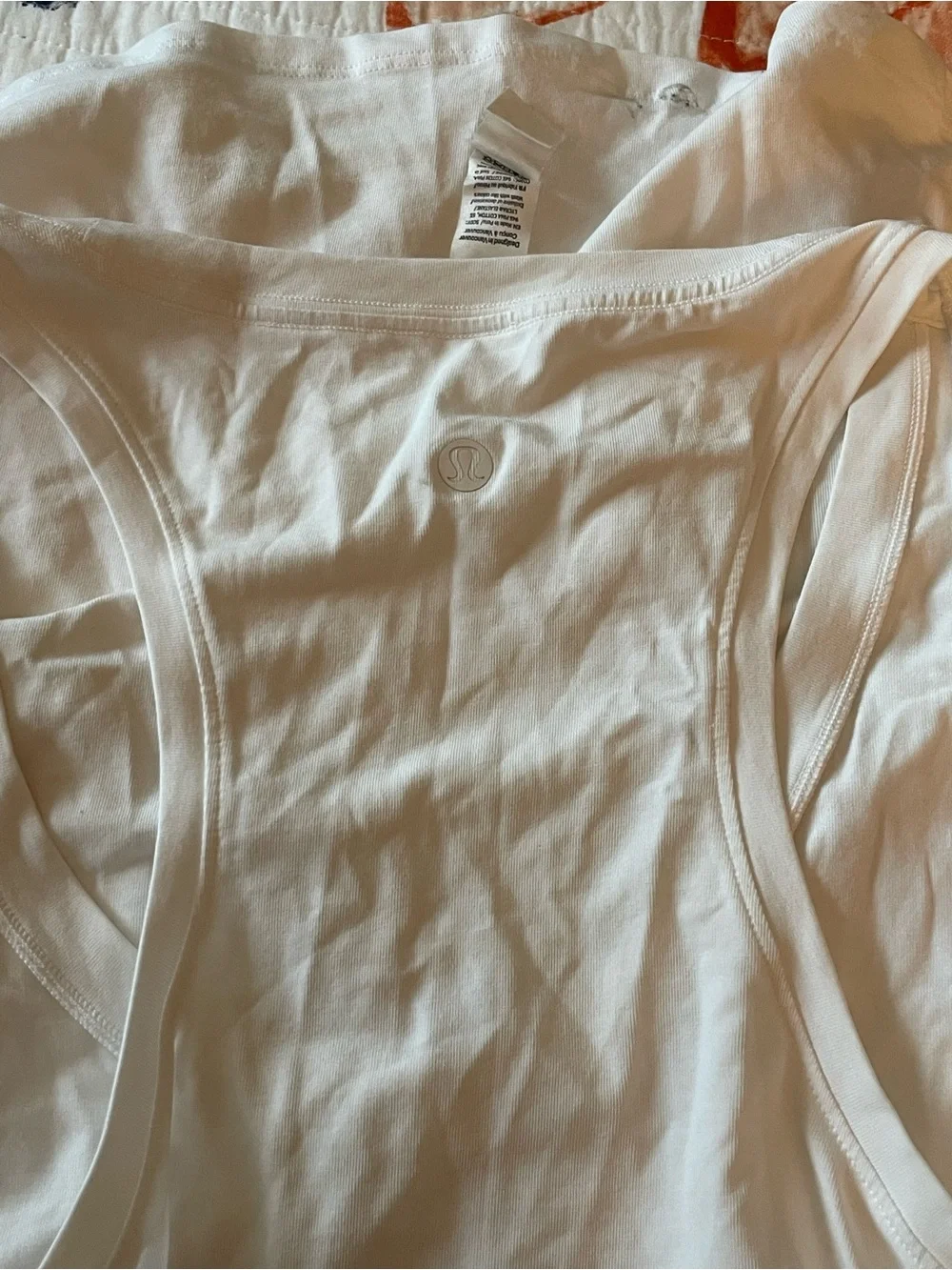 lululemon athletica White Scoop Neck Tank Top